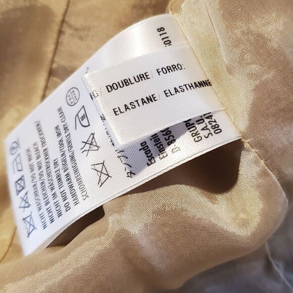 Escada Brown Mauve Tweed Blazer EU 42 Silk Linen Button Up Jacket - Picture 10 of 11